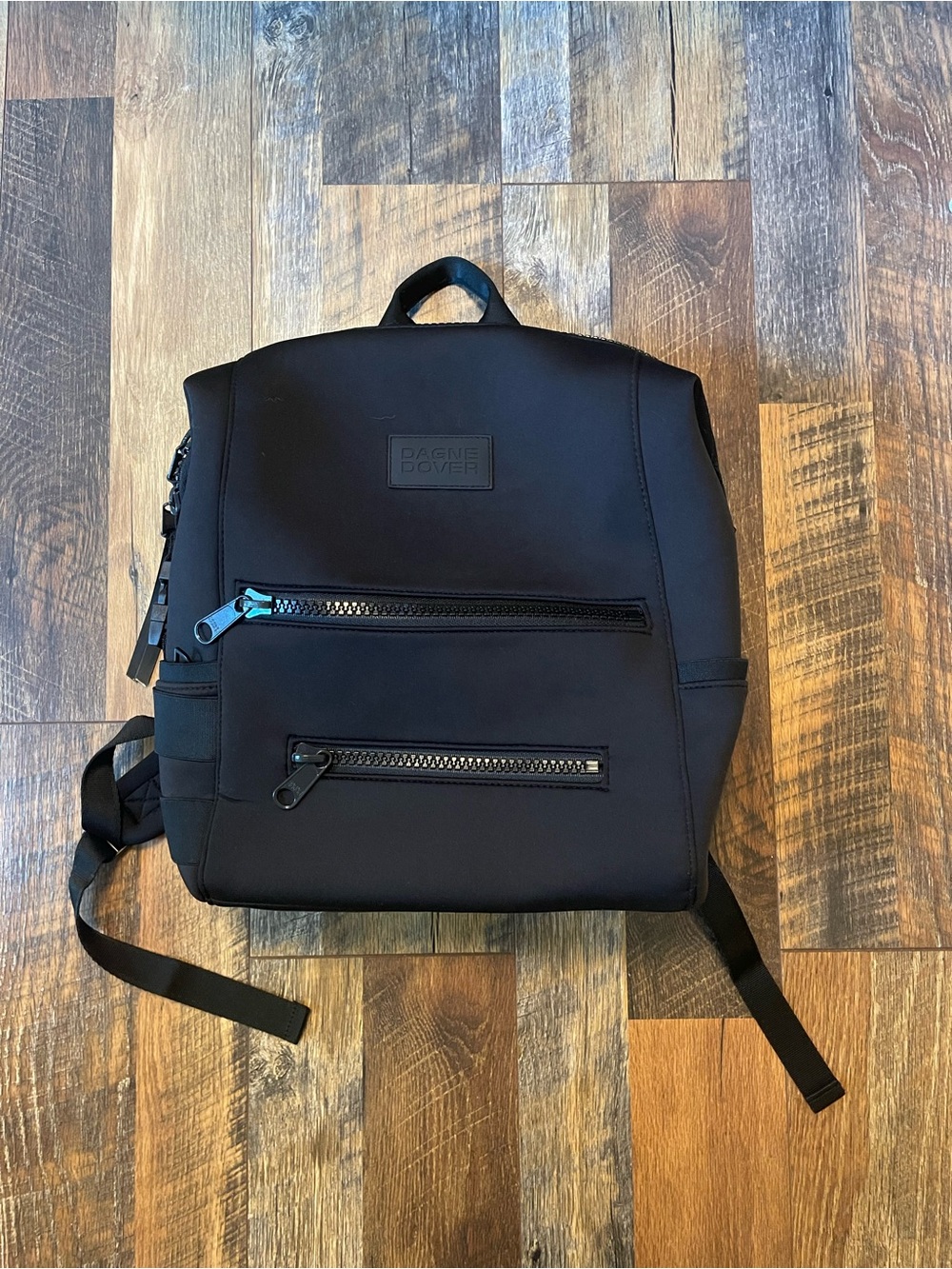 Dagne Dover Black Indi Diaper Baby Bag Backpack with Front Zipper Pockets